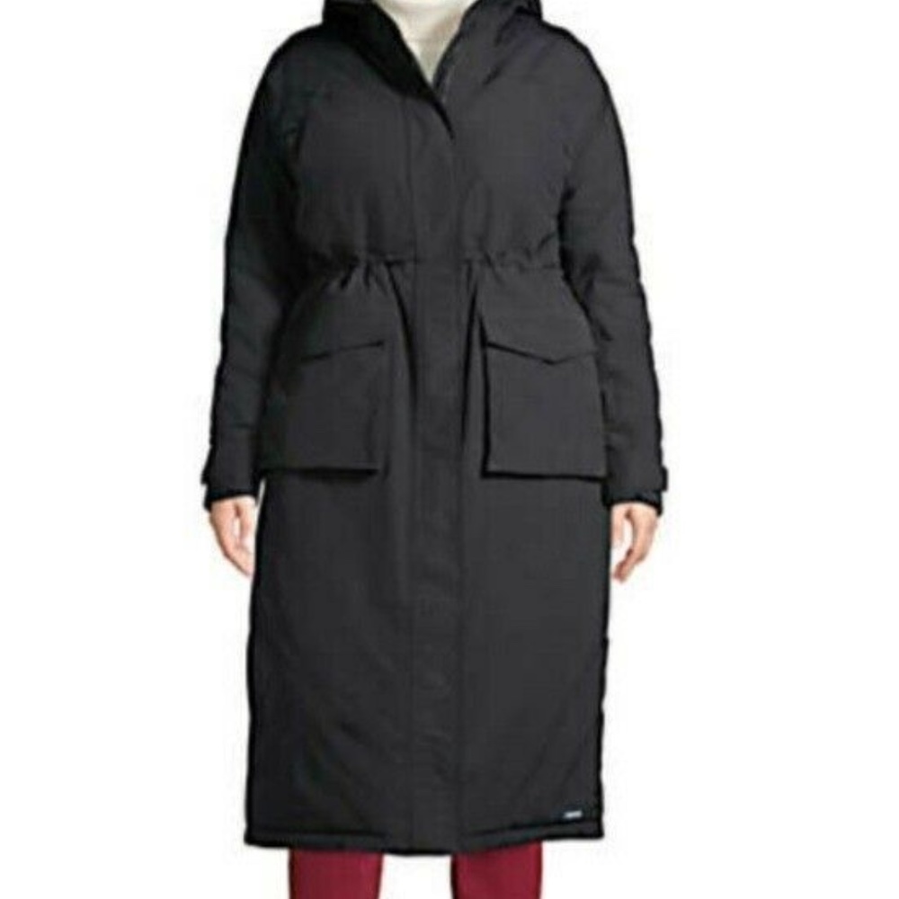 JADE GREEN LANDS END INSULATED LONG COAT! Hits below knee. Wore one season.